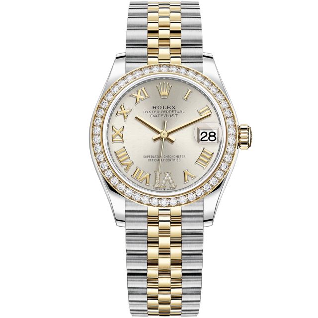 Rolex Datejust 31 278383RBR-0004, Silver Roman VI Diamond Dial, Jubilee Bracelet, Diamond Bezel