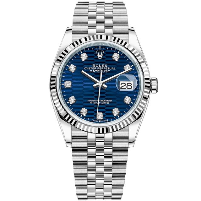 Buy Genuine Used Rolex Datejust 36 126234 Watch - Bright Blue Dial ...