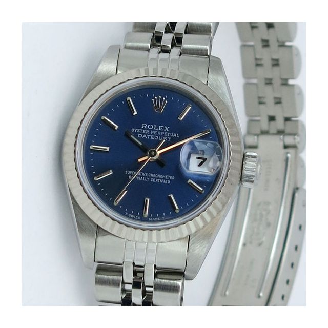 Rolex Lady Datejust Watch | Blue Index Dial 69174 | Watch Chest