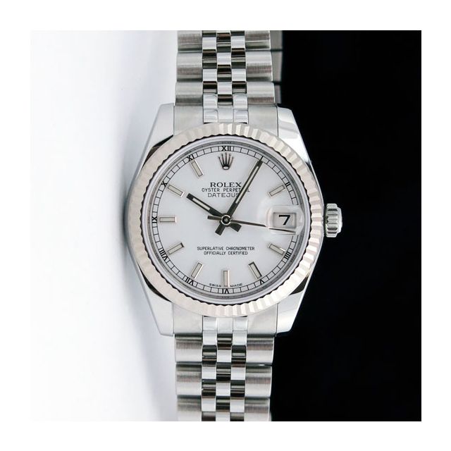 Rolex Datejust Lady 31mm White Gold Steel White Bold Luminous Index Dial 178274 Rehaut Jubilee Watch Chest