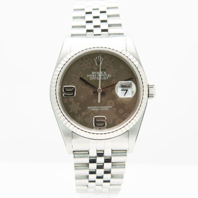 Rolex Datejust 36, Bronze Floral Dial, Steel & White Gold, 16234