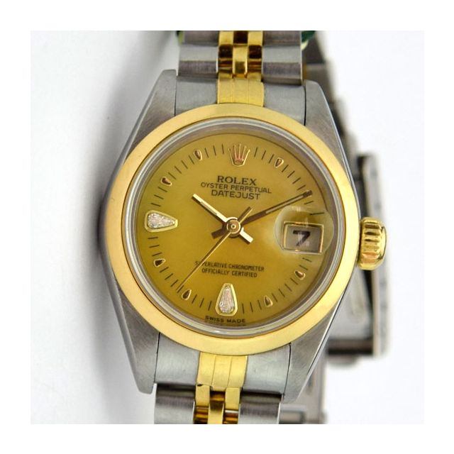 Rolex Lady Datejust Yellow Gold Steel Mother of Pearl Diamond Dial 79163 Jubilee WATCH CHEST