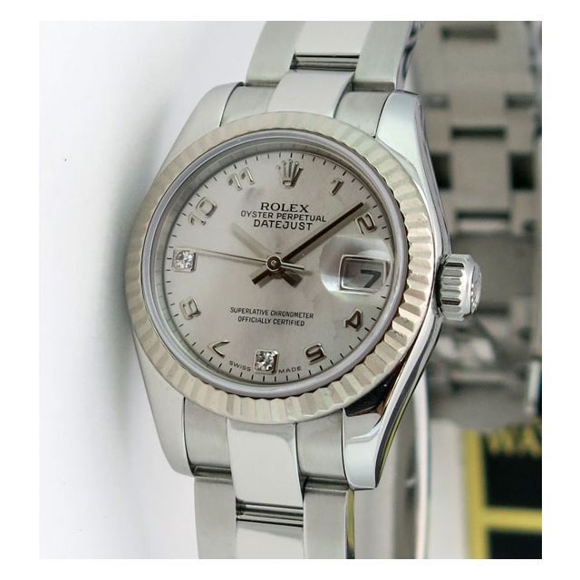 Rolex Lady Datejust White Gold Steel Goldust Mother of Pearl Dial 179174 Oyster Watch Chest