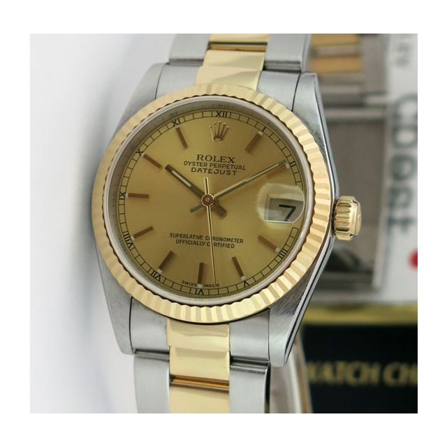 Rolex Datejust Lady 31mm Yellow Gold Champagne Roman Index 78273