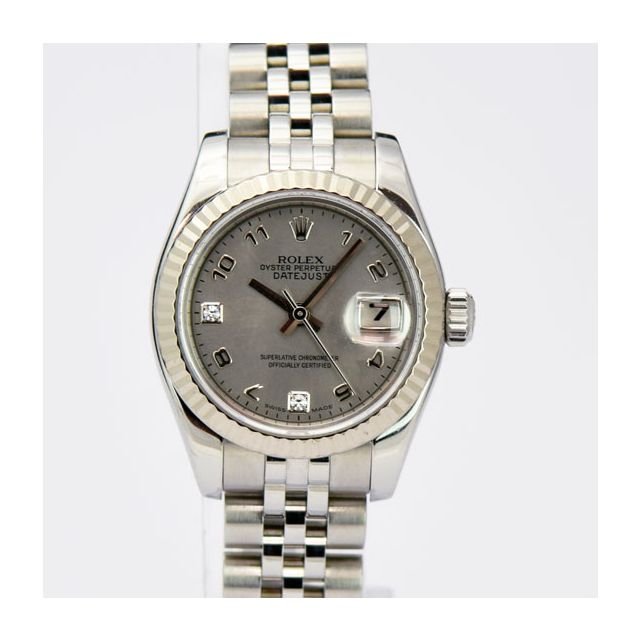 Rolex Lady Datejust White Gold Steel Goldust Mother of Pearl Dial 179174 Watch Chest