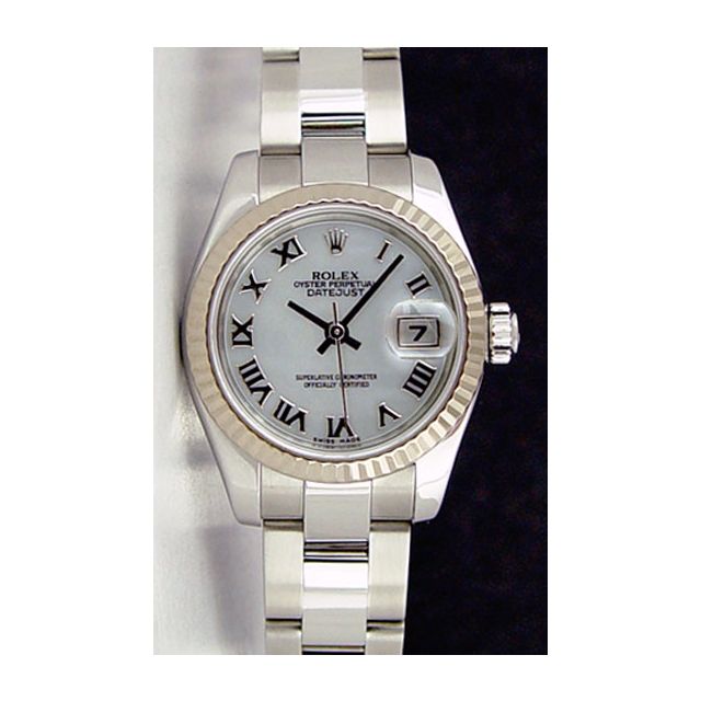 Rolex Lady Datejust White Gold Steel Mother of Pearl Roman 179174 Oyster | Watch Chest