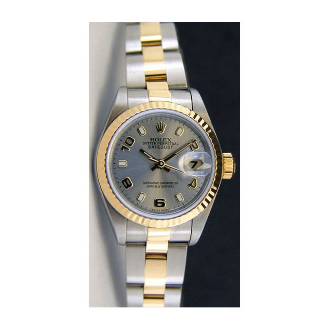 Rolex Lady Datejust Yellow Gold Steel Rhodium Arabic Luminous Index Dial 79173 Oyster Watch Chest