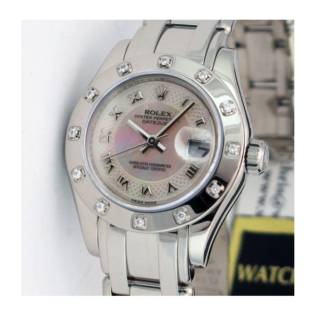 Rolex Lady Datejust Pearlmaster Mother of Pearl Roman 80319 Watch Chest
