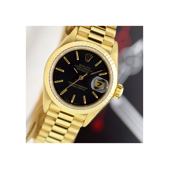 Rolex Lady President Black Index 69178 Watch Chest