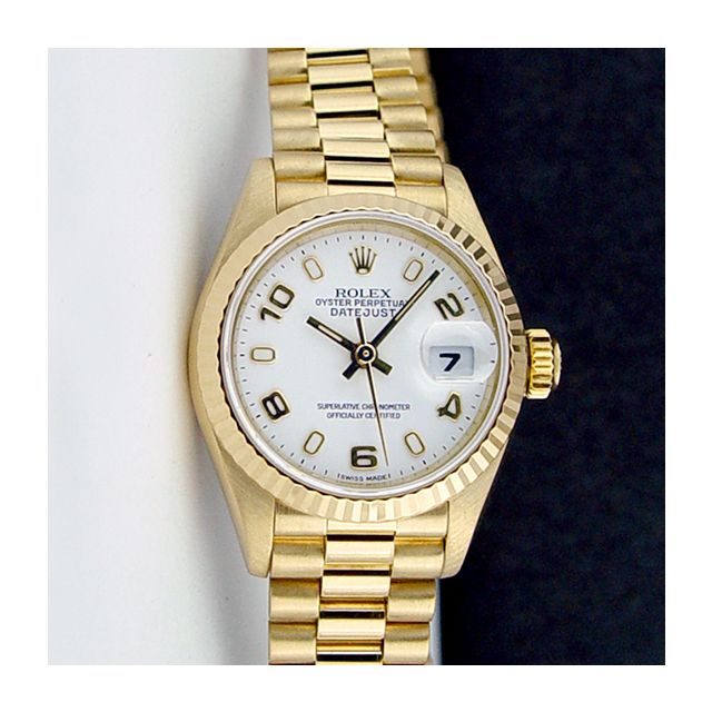 Rolex Lady President White Arabic Index 69178 Watch Chest