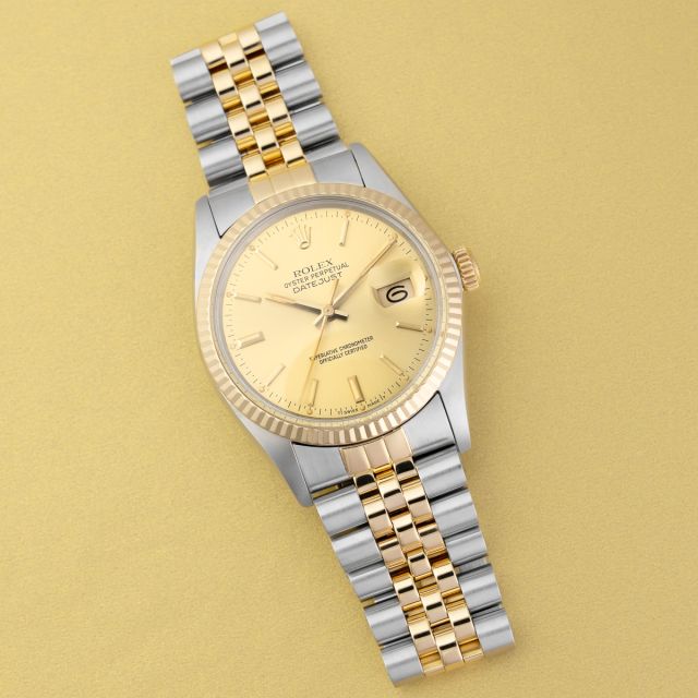 Rolex Datejust 36 16013 Wristwatch, Steel & Yellow Gold, Champagne Dial, Jubilee Bracelet