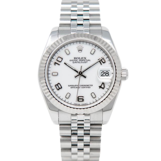 Rolex Datejust 31, White Arabic / Index Face, Steel & White Gold, 178274