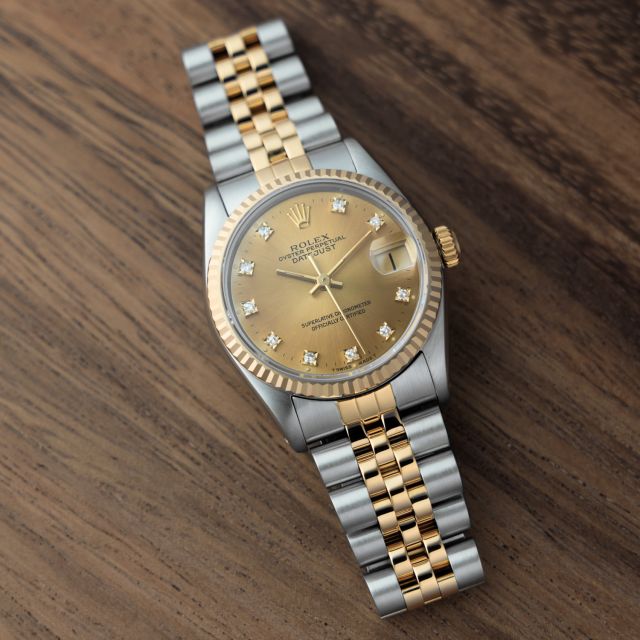 Rolex Datejust 31, 68273, Steel & Gold, Champagne Diamond Dial, Jubilee Bracelet, Renewed