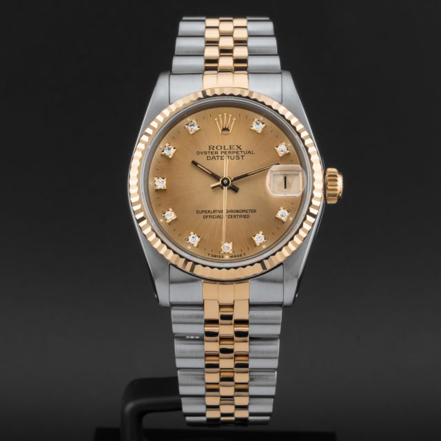 Rolex Datejust 31, 68273, Steel & Gold, Champagne Diamond Dial, Jubilee Bracelet, Renewed