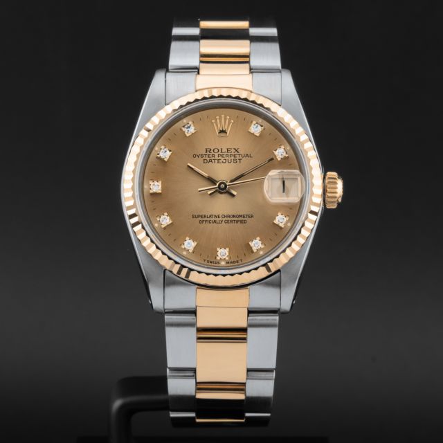 Rolex Datejust 31, 68273, Steel & Gold, Champagne Diamond Dial, Oyster Bracelet, Renewed