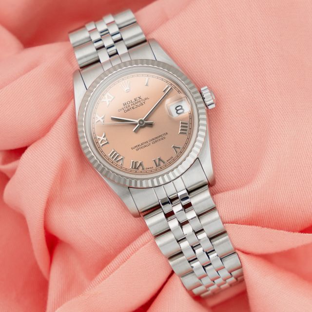Rolex Datejust 31 68274, Steel & White Gold, Rose Roman Dial, Oyster Bracelet