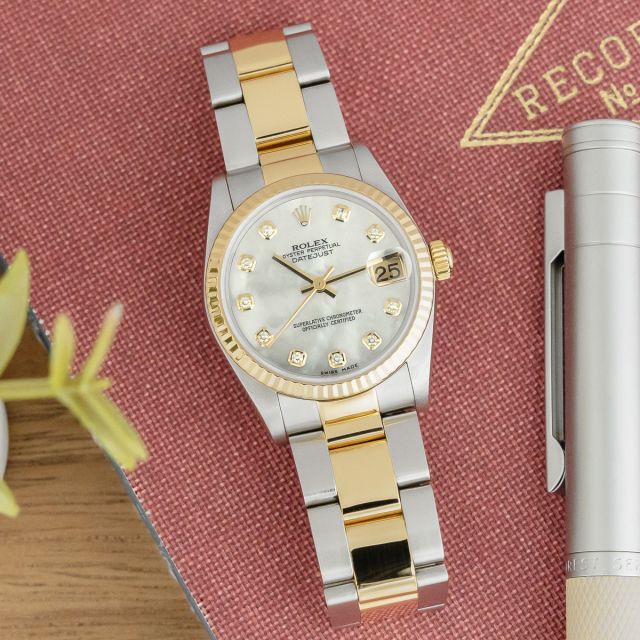 Rolex Datejust 31 78273, Steel & Yellow Gold, Mother of Pearl Diamond Dial, Oyster Bracelet