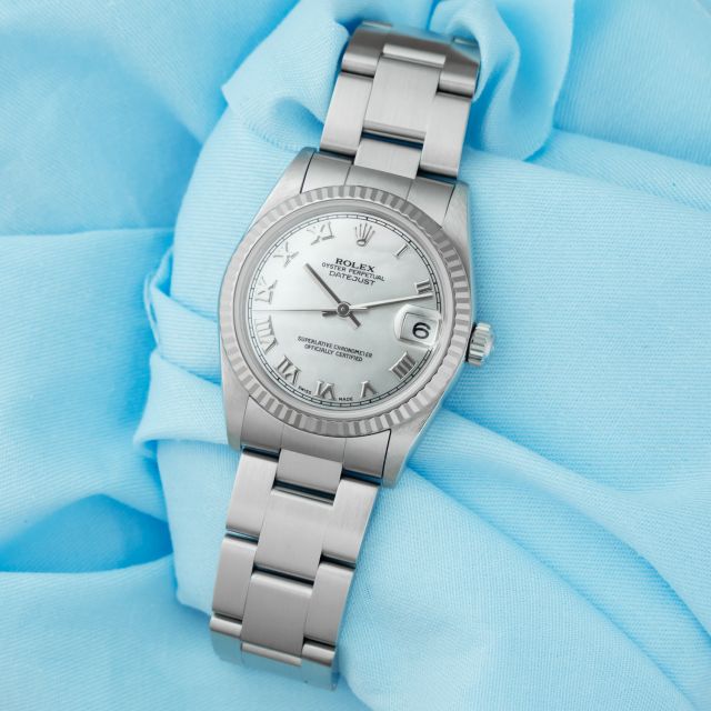 Rolex Datejust 31, 78274, Steel & White Gold, Mother of Pearl Roman, Oyster Bracelet, Box & Papers, Renewed