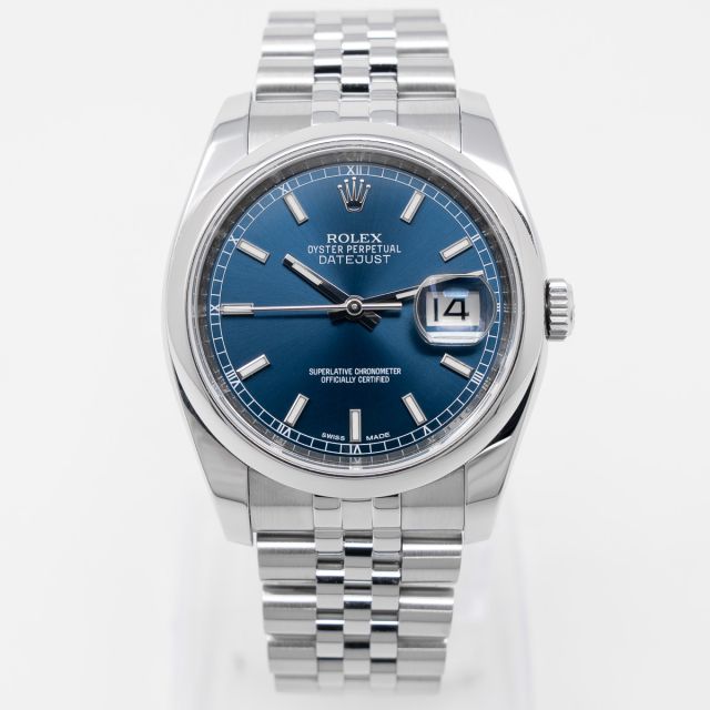 Rolex Men's Datejust 36 116200 Wristwatch, Jubilee Bracelet, Blue Index Dial, Smooth Bezel