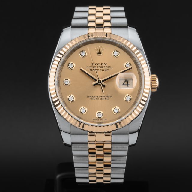 Rolex Datejust 36, 116233, Steel & Gold, Champagne Diamond, Jubilee Bracelet, Box & Papers, Renewed