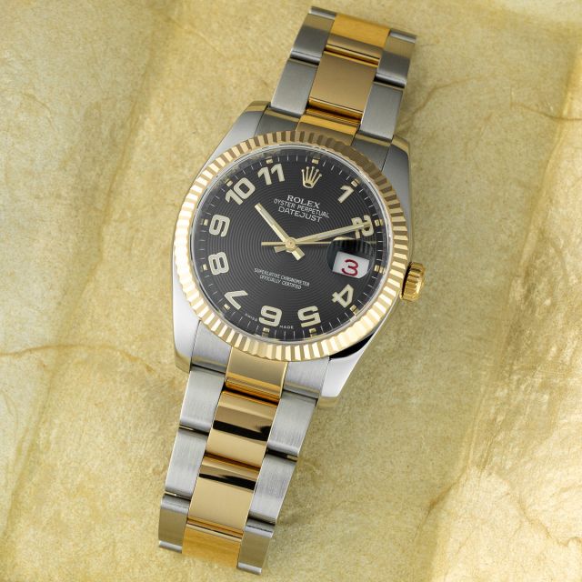 1996 Rolex Datejust 16238 Black Onyx Diamond Dial 18kt