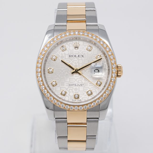 Rolex Datejust 36 116243 Wristwatch, Oyster Bracelet, Silver Jubilee Diamond Dial, Diamond Bezel