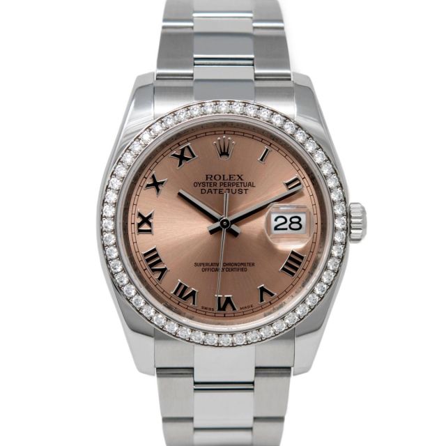 Rolex Datejust 36 White Gold/Steel Silver Roman Diamond VIIX
