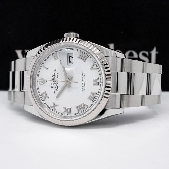 Rolex Datejust 36 126234 Wristwatch, Oyster Bracelet, Silver Dial, Fluted Bezel