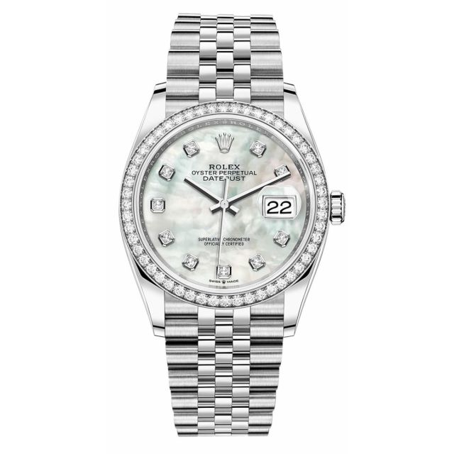 Rolex Datejust 36, Mother of Pearl Diamond Dial, Steel & White Gold, 126284RBR