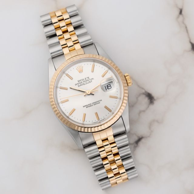 Rolex Datejust 36 16013, Steel & Yellow Gold, Silver Dial, Jubilee Bracelet