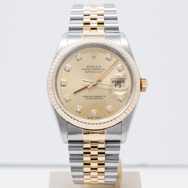 Buy Genuine Used Rolex Datejust 36 16203 Watch - Black Onyx Dial | SKU 1171
