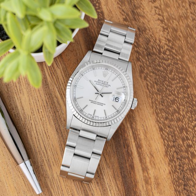 Rolex Datejust 36 16234, Steel & White Gold, Silver Dial, Oyster Bracelet