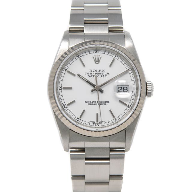 Silver rolex white face outlet