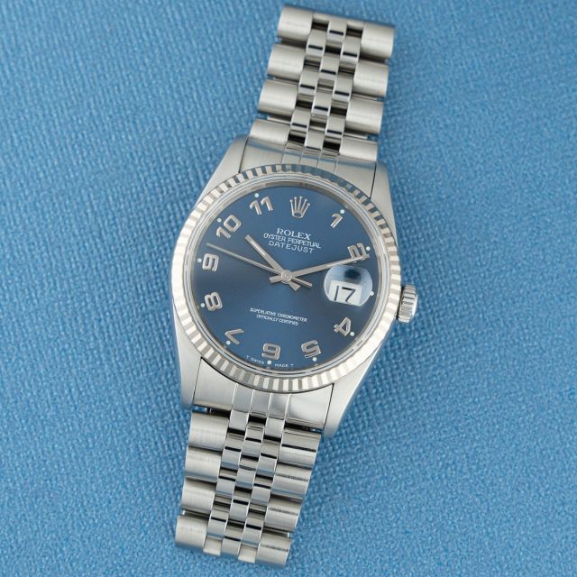 Buy Genuine Used Rolex Datejust 36 16234 Watch - Sodalite Buy Genuine Used Rolex Datejust 36 16234 Watch - Sodalite