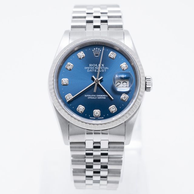 Buy Genuine Used Rolex Lady-Datejust 26 179163 Watch - Blue Dial | SKU 5252