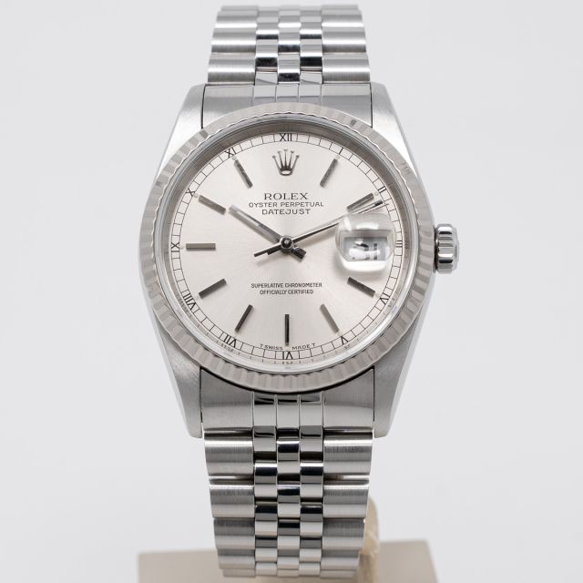 Rolex Datejust 36 16234 Wristwatch, Steel & White Gold, Silver Dial, Jubilee Bracelet, Watch Only