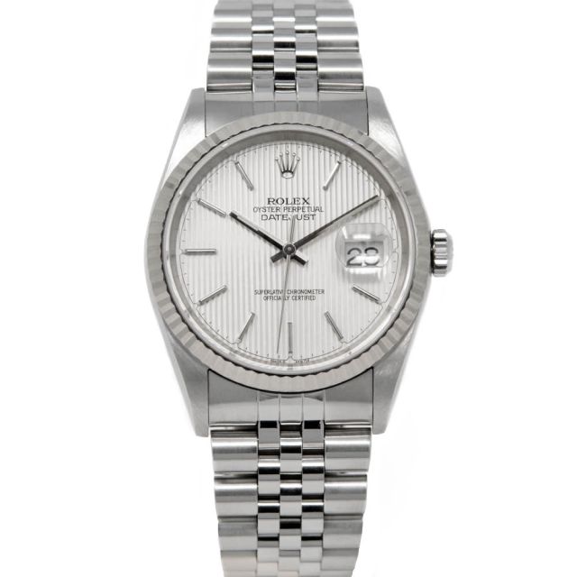Buy Genuine Used Rolex Datejust 36 16220 Watch Silver Tapestry