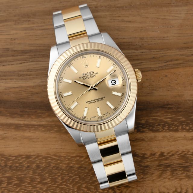 Rolex Datejust II 116333, Steel & Gold, Champagne Dial, Oyster Bracelet, Renewed