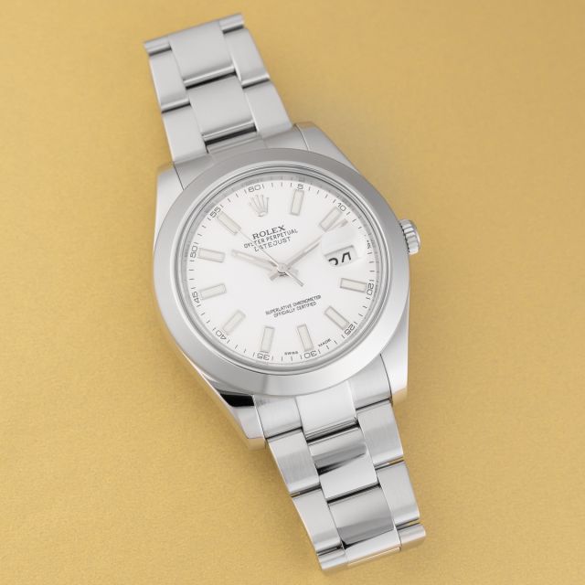 Rolex Datejust 41 126300, Stainless Steel, White Index Dial, Oyster Bracelet, Rolex Certified Pre-Owned