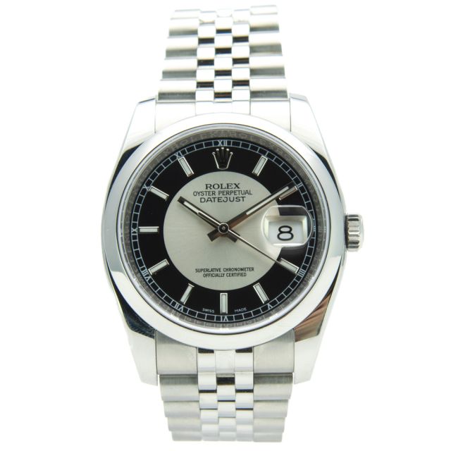 Rolex Datejust 36, Black Bullseye Face, Steel, 116200
