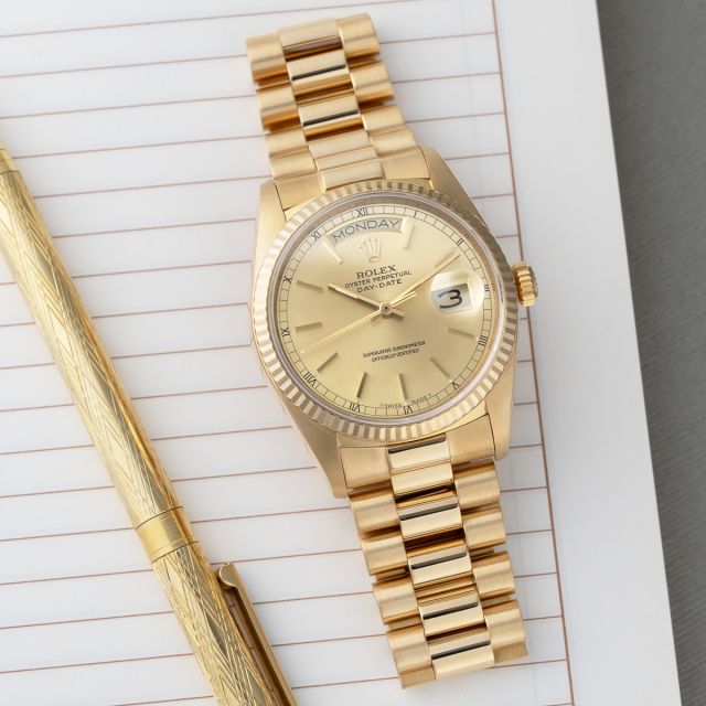 Rolex Day-Date 36 18238, Yellow Gold, Champagne Dial, President Bracelet