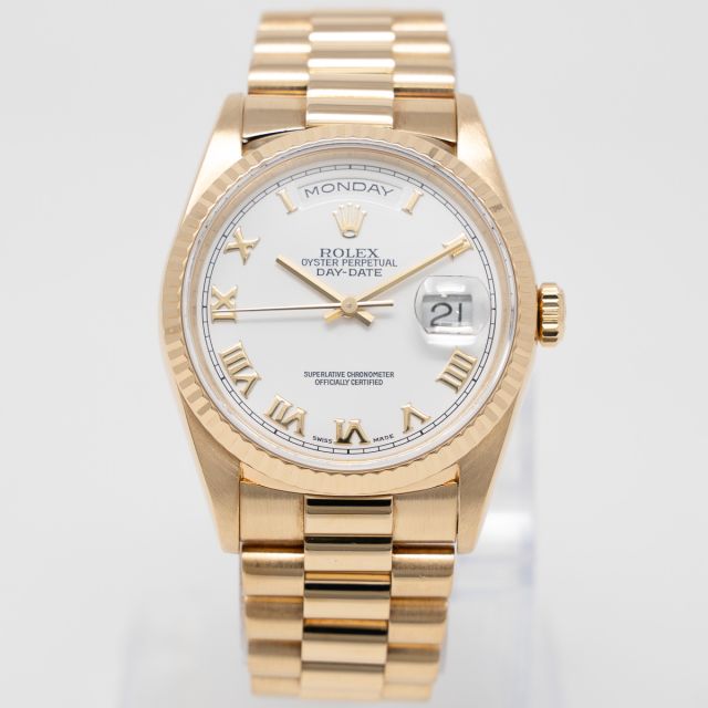 Buy Genuine Used Rolex Day-Date 36 18048 Watch - White Dial | SKU 9161