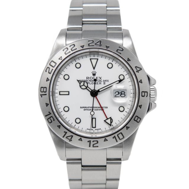Rolex Explorer II 16570 Wristwatch, Oyster Bracelet, White Index Dial, 24 Hour Bezel