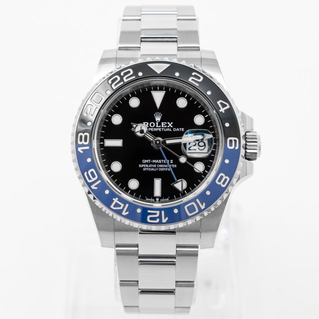 Rolex GMT-Master II 126710BLNR Wristwatch, Oyster Bracelet, Black Dial, "Batman" Rotatable Bezel