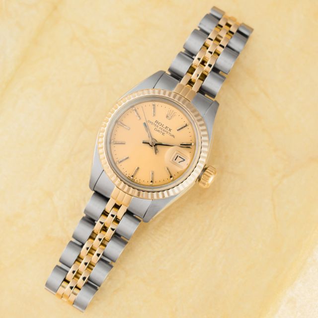 Rolex Lady-Datejust 26, 69173, Steel & Gold, Champagne Dial, Jubilee Bracelet, Renewed