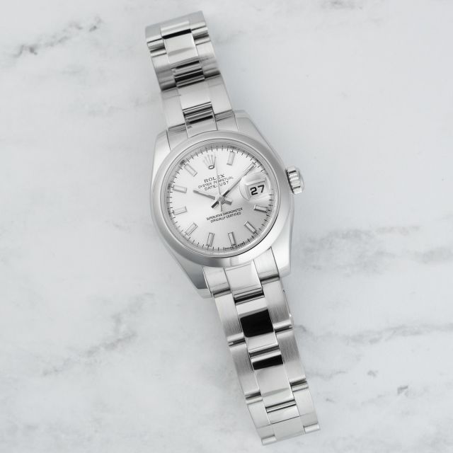 Rolex Lady-Datejust 26 179160, Stainless Steel, Silver Dial, Oyster Bracelet