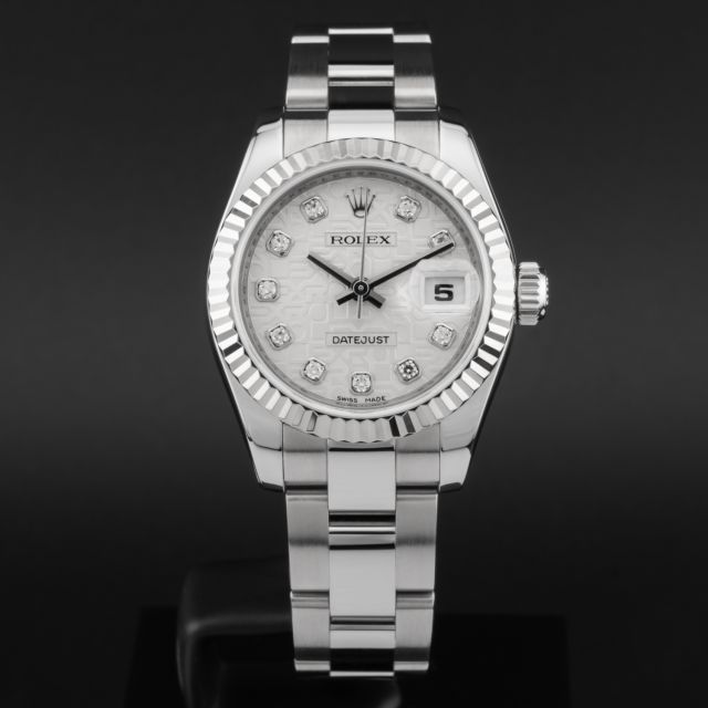 Rolex Lady-Datejust 26, 179174, Steel & White Gold, Silver Jubilee Diamond Dial, Oyster Bracelet, Box Only, Renewed