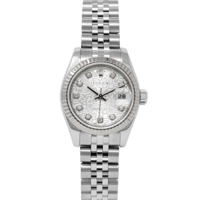 Rolex Lady-Datejust 26 179174 Wristwatch, Jubilee Bracelet, Silver Jubilee Diamond Dial, Fluted Bezel