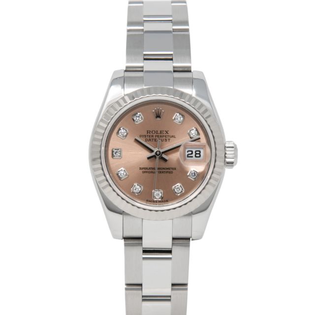 Rolex Lady-Datejust 26 179174 Wristwatch, Oyster Bracelet, Pink Diamond Dial, Fluted Bezel