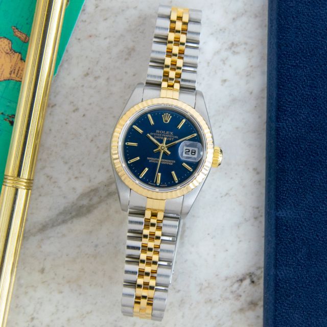 Rolex Lady-Datejust 26 79173, Steel & Yellow Gold, Blue Dial, Jubilee Bracelet